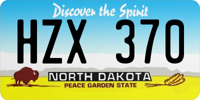 ND license plate HZX370