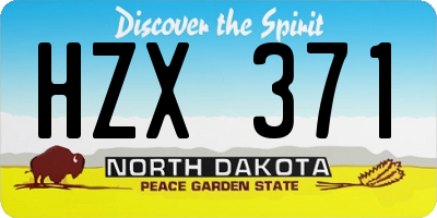 ND license plate HZX371