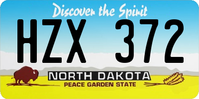 ND license plate HZX372