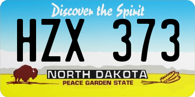 ND license plate HZX373