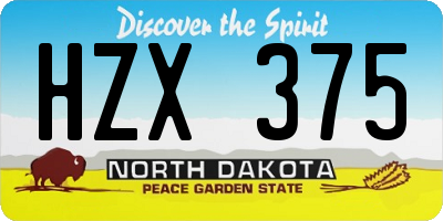 ND license plate HZX375