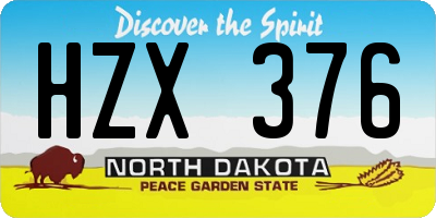 ND license plate HZX376