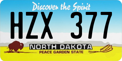 ND license plate HZX377