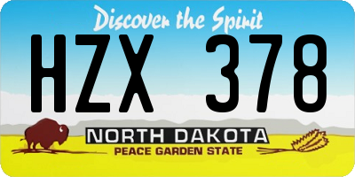 ND license plate HZX378