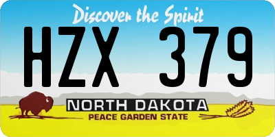 ND license plate HZX379