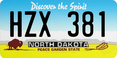 ND license plate HZX381