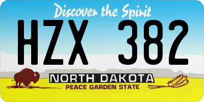 ND license plate HZX382