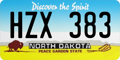 ND license plate HZX383