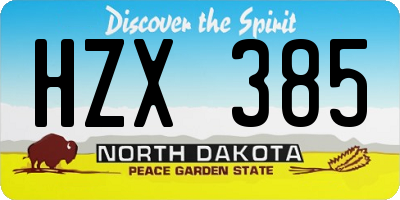 ND license plate HZX385