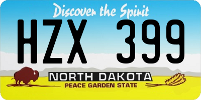 ND license plate HZX399