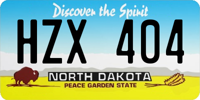 ND license plate HZX404