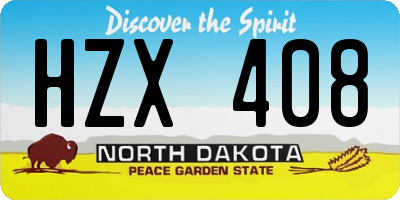 ND license plate HZX408