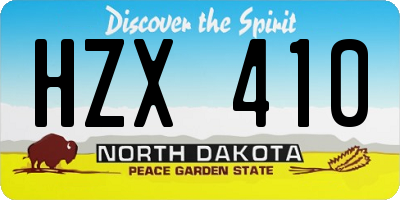 ND license plate HZX410