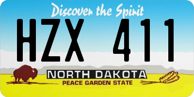 ND license plate HZX411