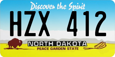 ND license plate HZX412