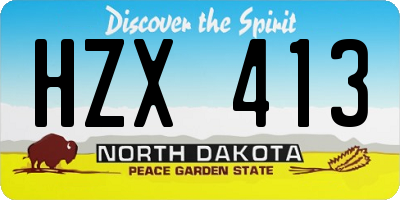 ND license plate HZX413