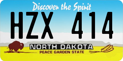 ND license plate HZX414