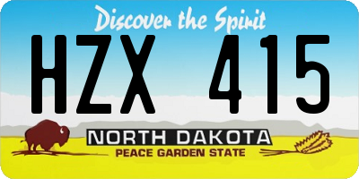 ND license plate HZX415