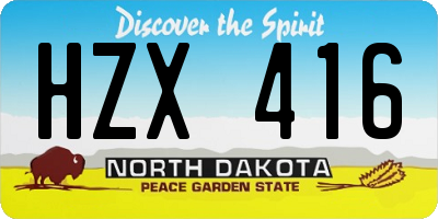 ND license plate HZX416