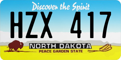 ND license plate HZX417