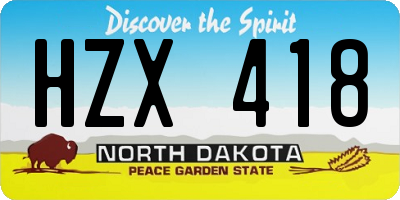 ND license plate HZX418