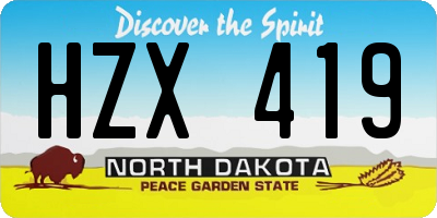 ND license plate HZX419