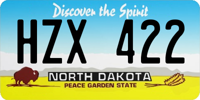 ND license plate HZX422