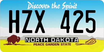 ND license plate HZX425