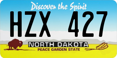ND license plate HZX427