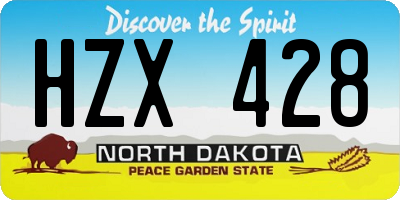 ND license plate HZX428