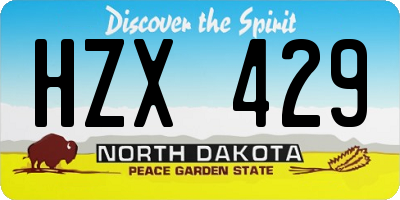 ND license plate HZX429