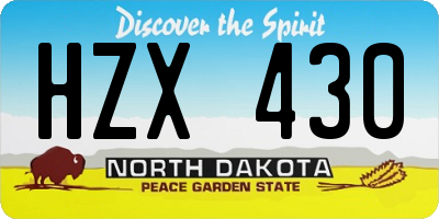 ND license plate HZX430