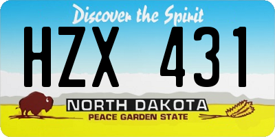 ND license plate HZX431