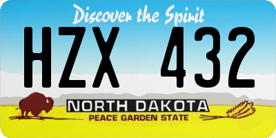 ND license plate HZX432
