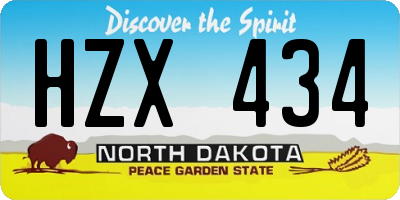 ND license plate HZX434