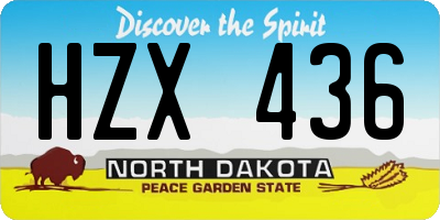 ND license plate HZX436