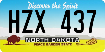 ND license plate HZX437