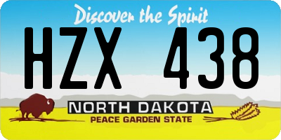 ND license plate HZX438