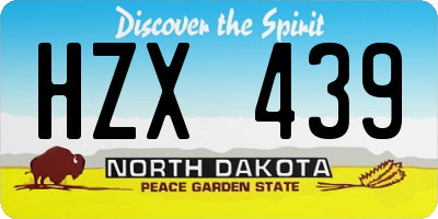 ND license plate HZX439