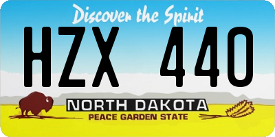 ND license plate HZX440
