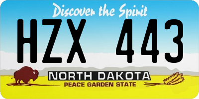 ND license plate HZX443