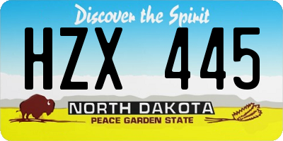 ND license plate HZX445