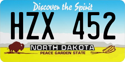 ND license plate HZX452