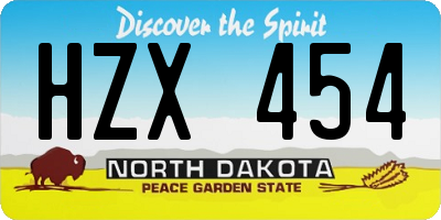 ND license plate HZX454