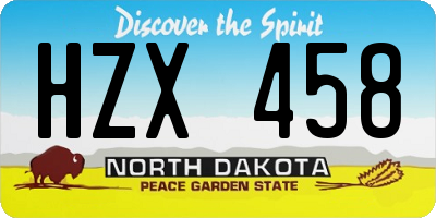 ND license plate HZX458
