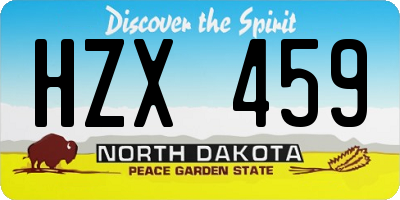 ND license plate HZX459