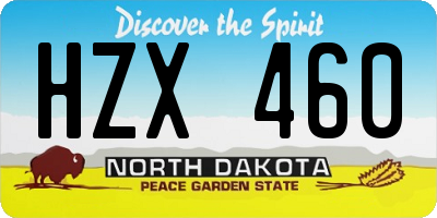 ND license plate HZX460