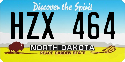 ND license plate HZX464