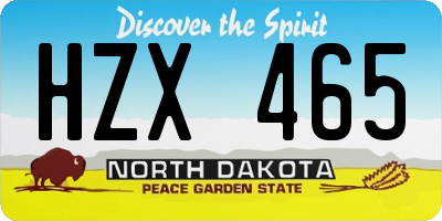 ND license plate HZX465