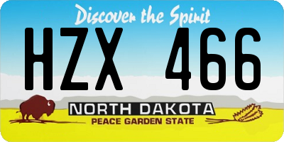 ND license plate HZX466